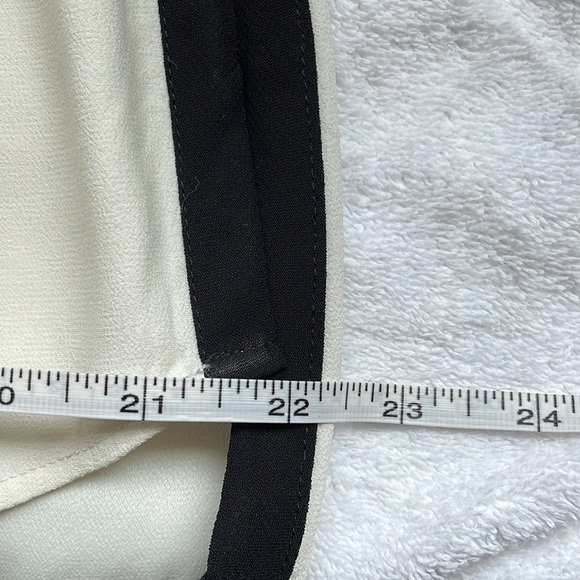 ZARA Woman, White with Black Trim High Neck Tie Back Top. Size L - Picture 6 of 9